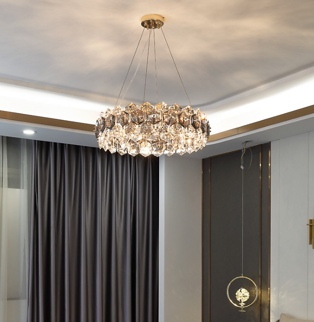 LED Crystal Modern Chandelier Round Pendant Light