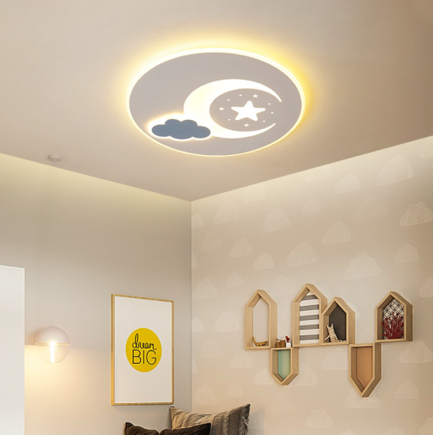 LED New Moon & Star Children Ceiling Light