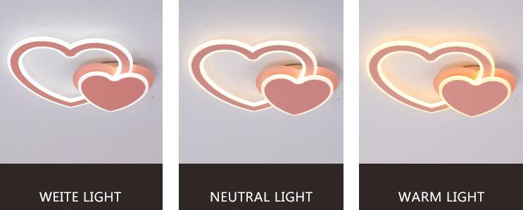 LED Double Heart Ceiling Light