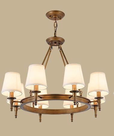 American Country Style Metal Cloth LED Chandelier