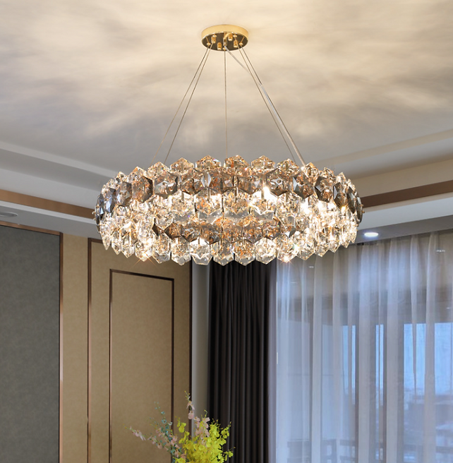 LED Crystal Modern Chandelier Round Pendant Light