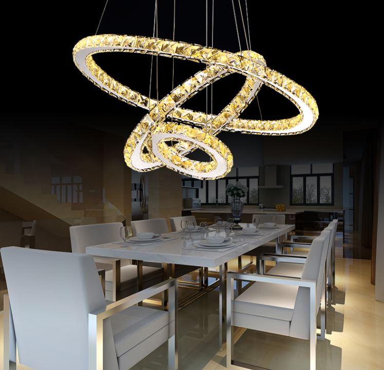 Crystal LED Stainless Steel Chandelier