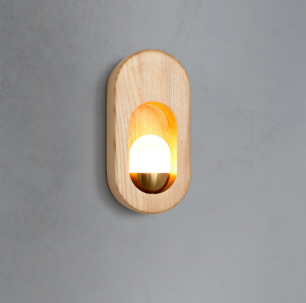 LED Japanese Style Wood Simple Modern Wall Light