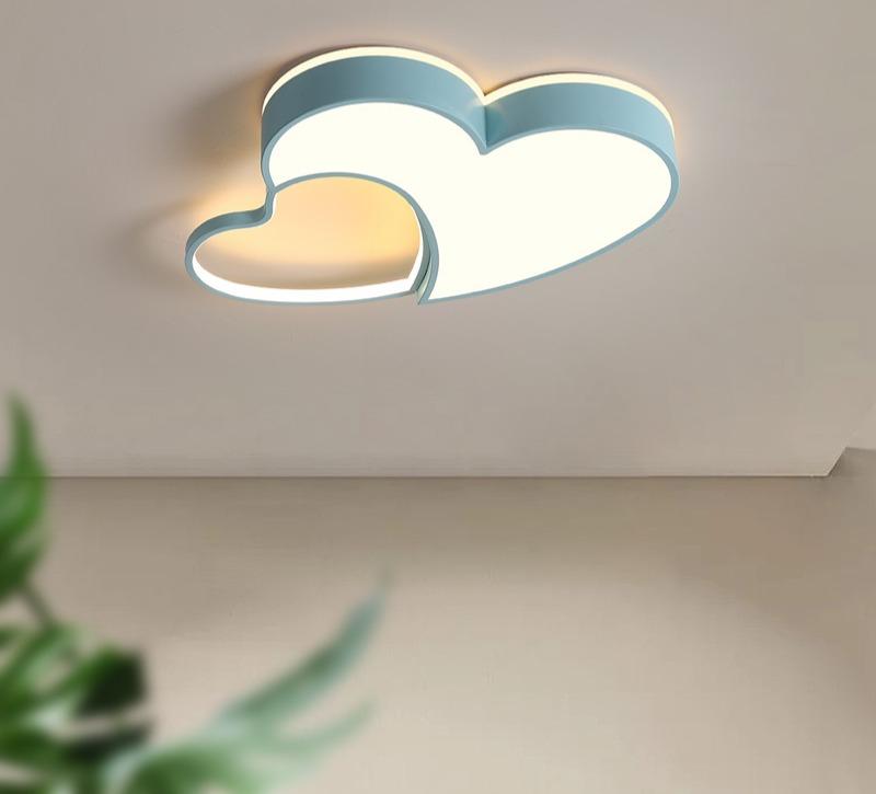Acrylic LED Double Heart Ceiling Light for Children Room