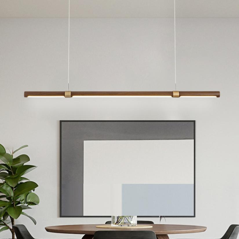 LED Wood Modern Linear Pendant Light