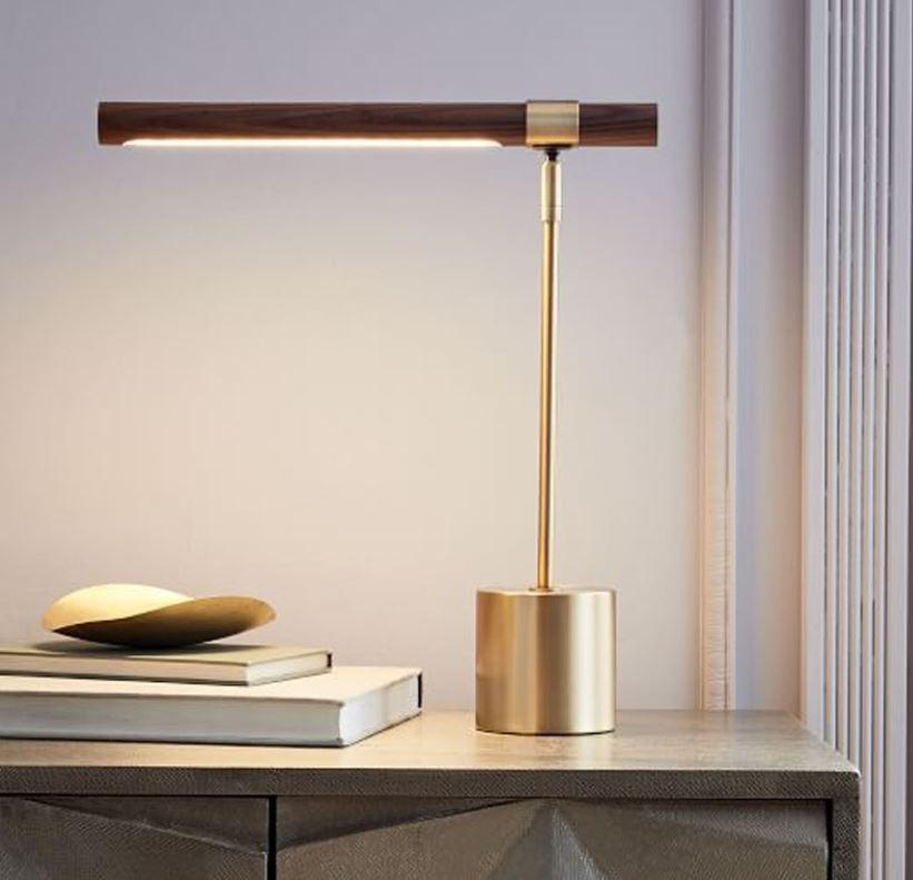 LED Metal Wood Table Lamp