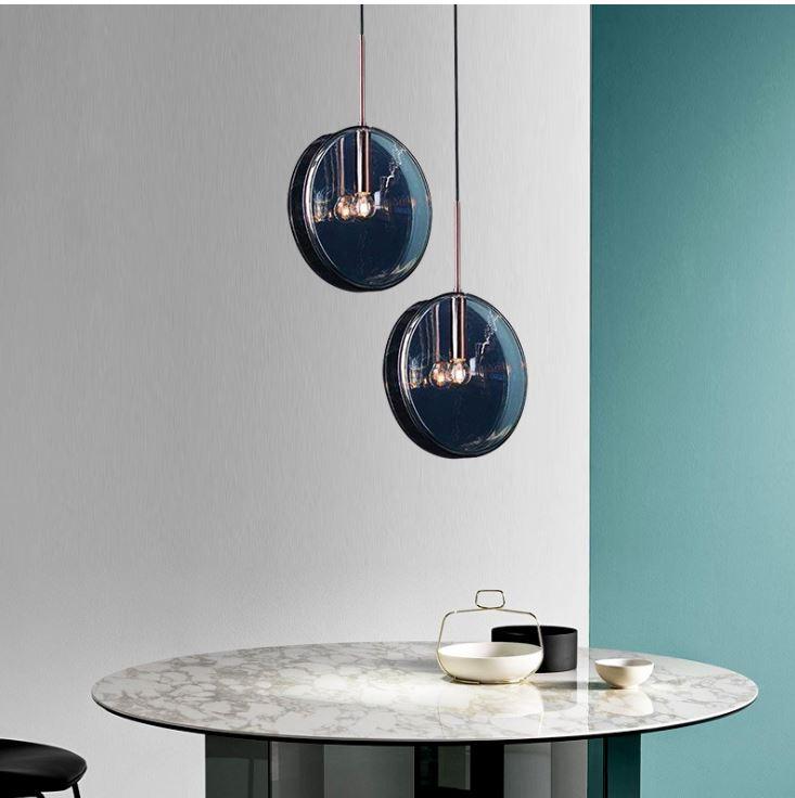 LED Round Tinted Glass Pendant