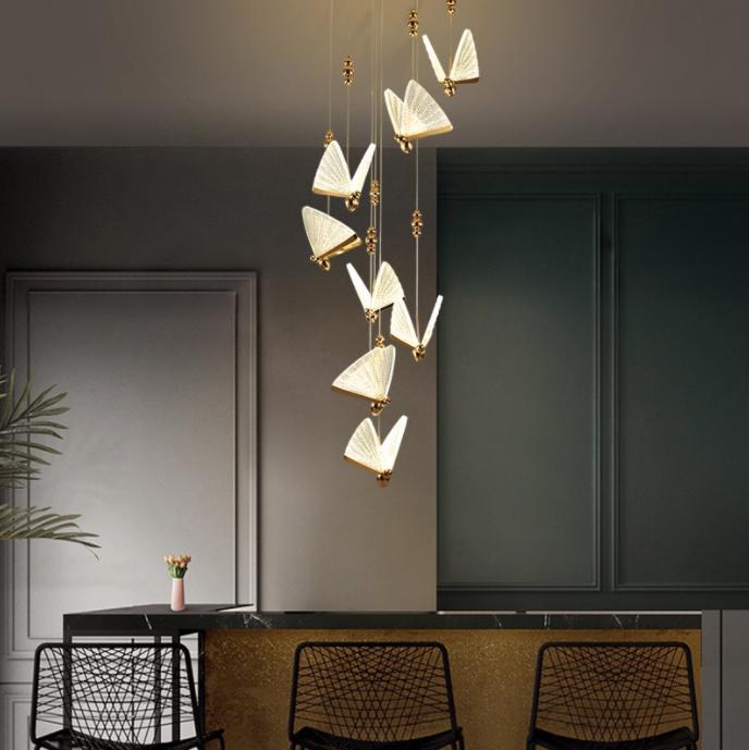 LED Acrylic Butterfly Modern Pendant Light