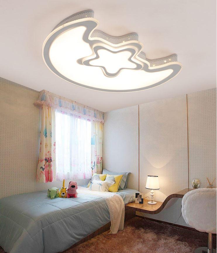 Acrylic Moon and Star Ceiling Light for Living Room Bedroom