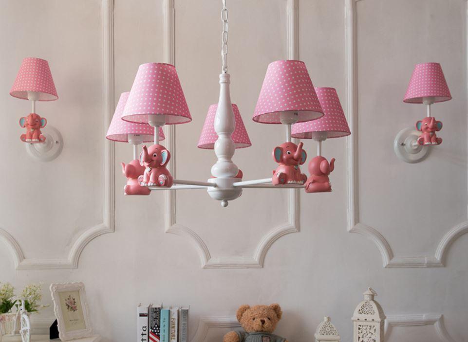 LED Metal Cloth Elephant Chandelier for Children Room