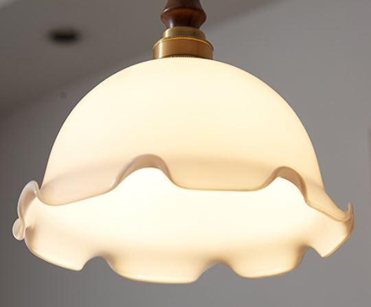 LED Japanese Design Milky Glass Pendant