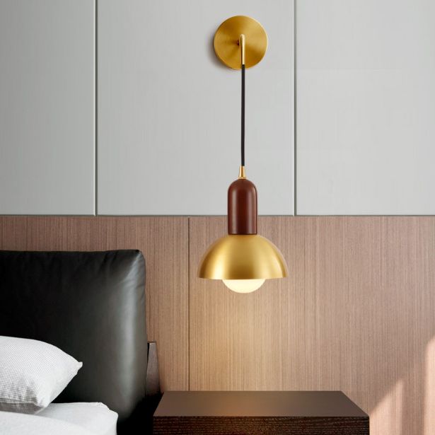 LED Modern Brass Bedside Wall Lamp