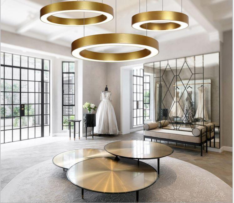 LED Gold Round Pendant Light