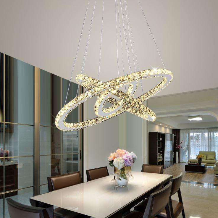 Crystal LED Stainless Steel Chandelier