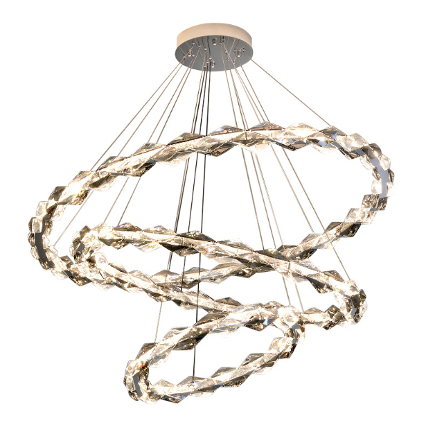 LED Luxury Style Modern Crystal Ring Pendant Light