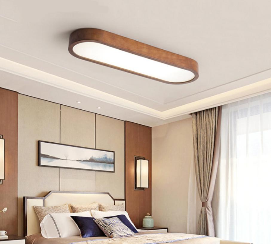 LED Classic Wood Long Ceiling Light