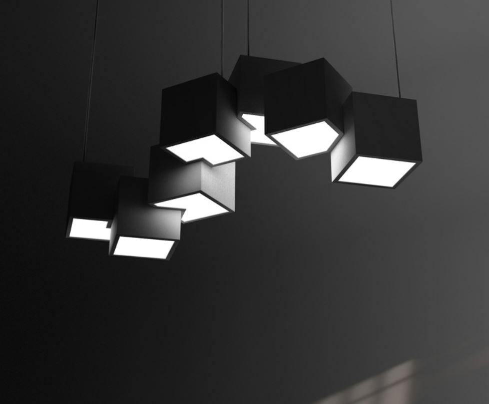 LED Rubik's Cube Chandelier Pendant Light
