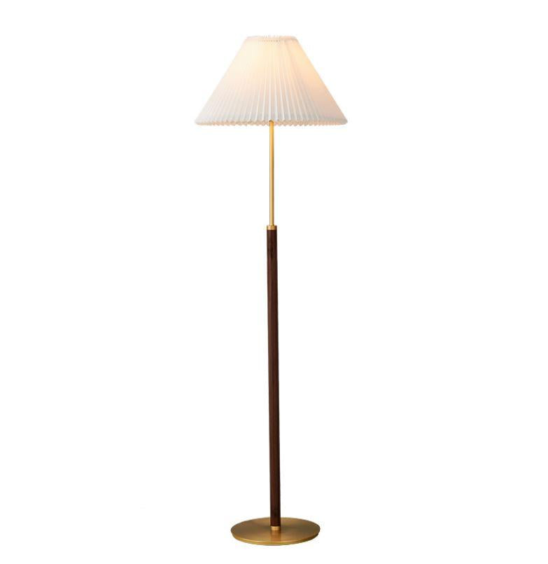 LED Copper Wood Cloth Floor Table Lamp