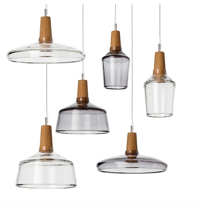 LED Modern Simple TransparentAsh Grey Pendant Light