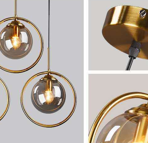 LED Creative Decorative Metal & Glass Pendant Light
