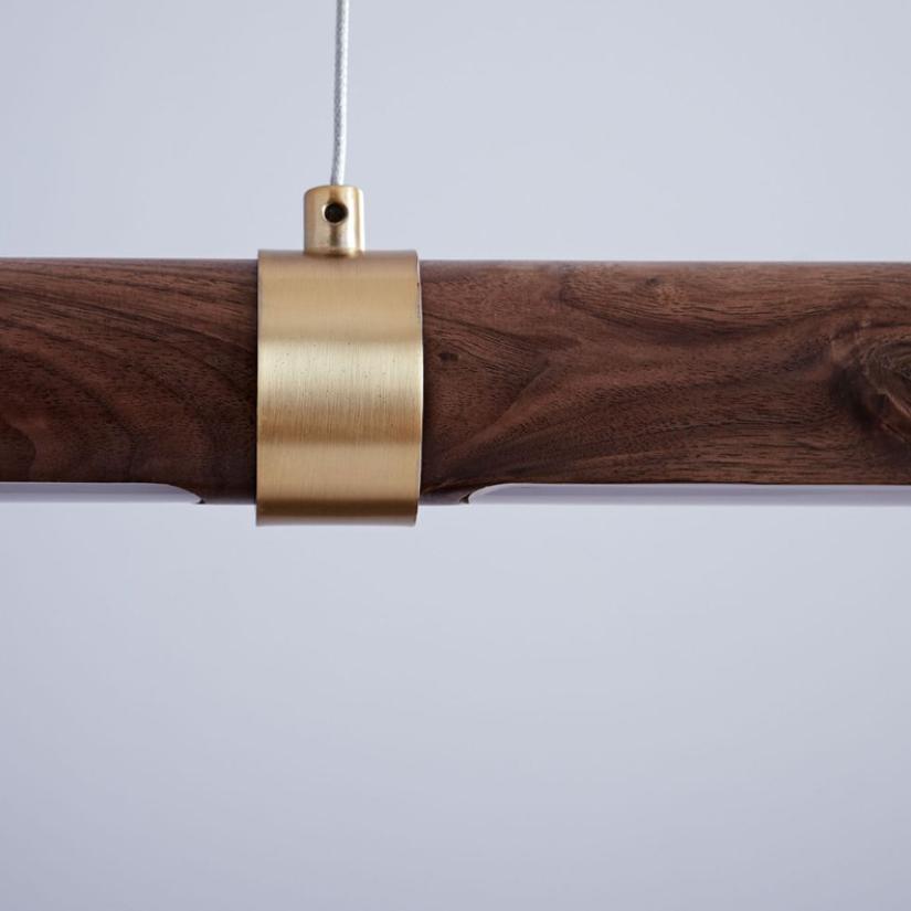 LED Wood Modern Linear Pendant Light