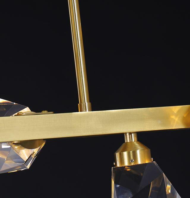 LED Multi-Light K9 Crystal Gold Pendant Light