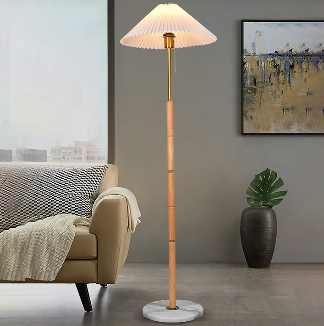 LED Simple Wood Design Modern Floor Lamp for Living Room