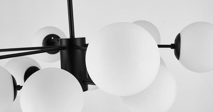 Glass Metal Ball Shape Irregular Design LED Chandelier