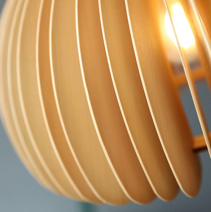 LED Wood Pumpkin Pendant Light
