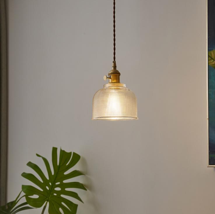 LED North European Simple Retro Brass Pendant Light