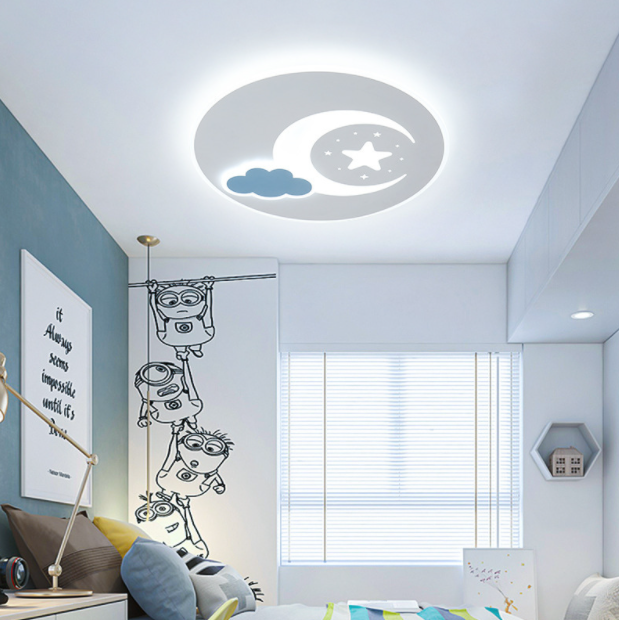 LED New Moon & Star Children Ceiling Light