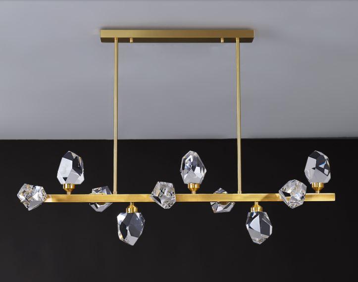 LED Multi-Light K9 Crystal Gold Pendant Light