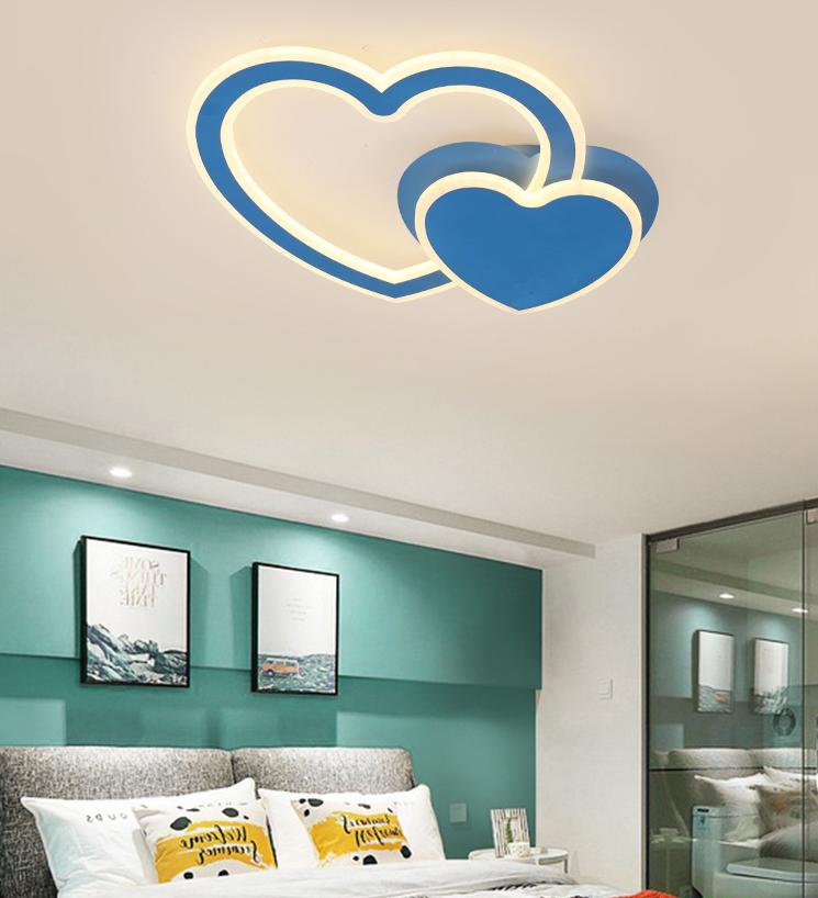 LED Double Heart Ceiling Light