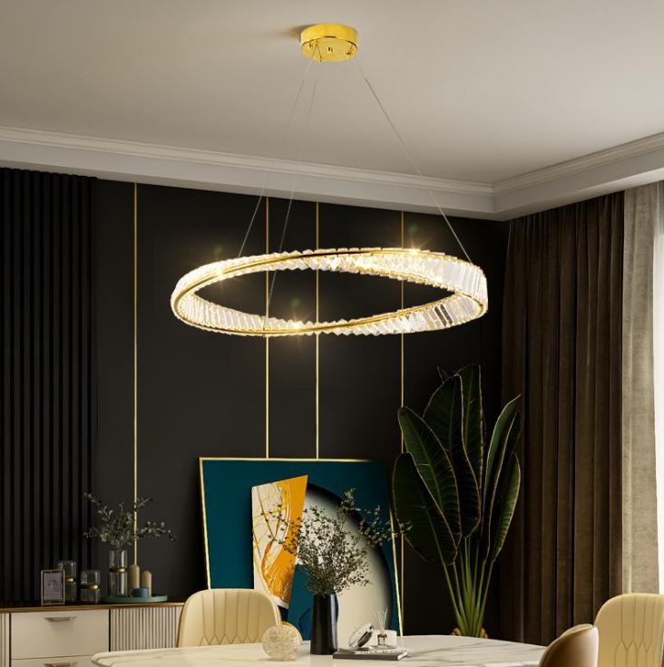 LED Luxury Style Crystal Halo Pendant Light