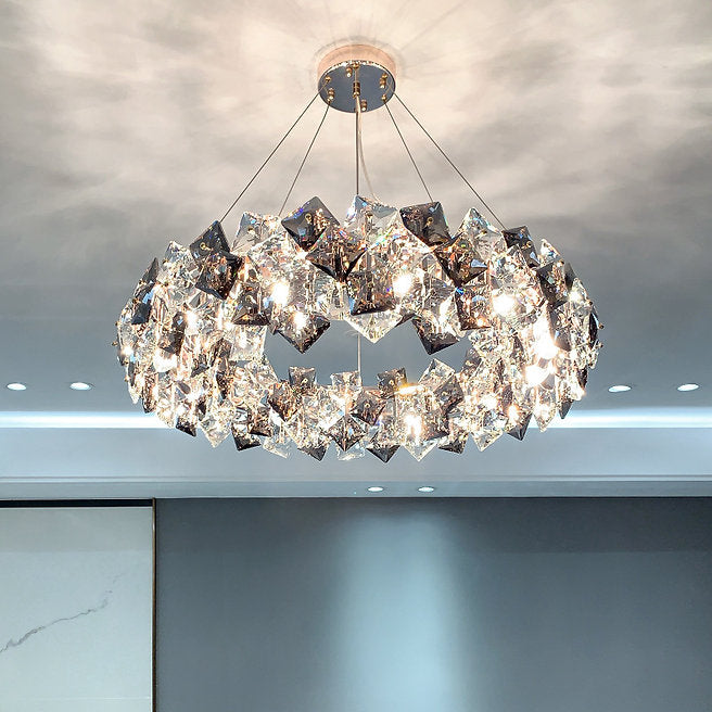 LED Modern Crystal Ring Pendant Light