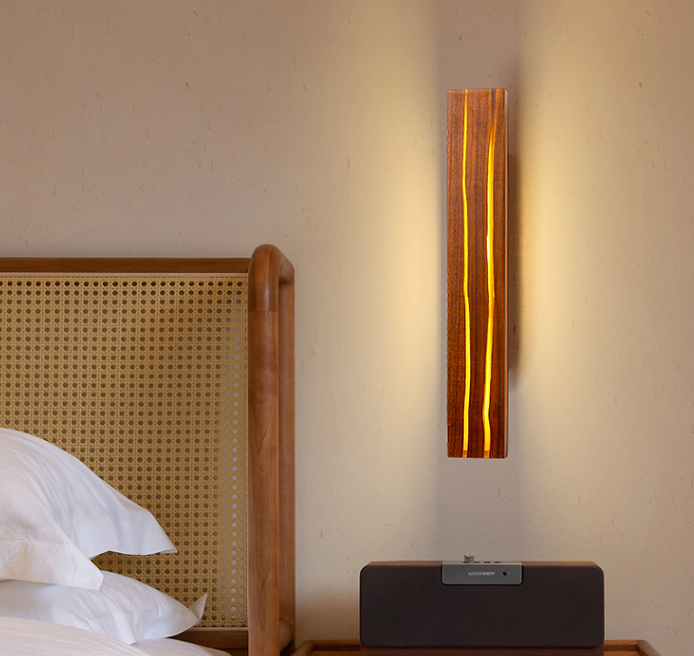LED Simple Wood Bedside Wall Light