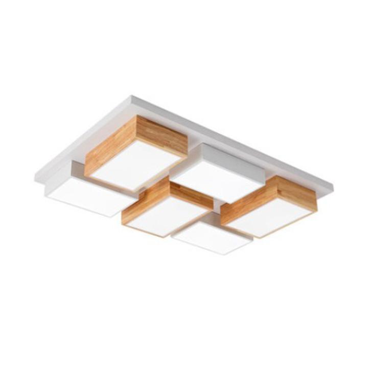 LED Modern Wood Combination Ceiling Light