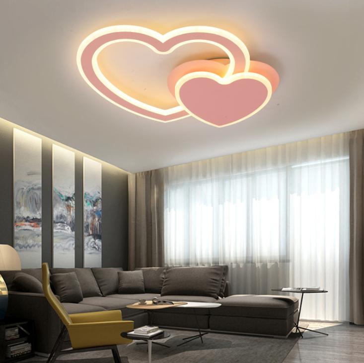 LED Double Heart Ceiling Light