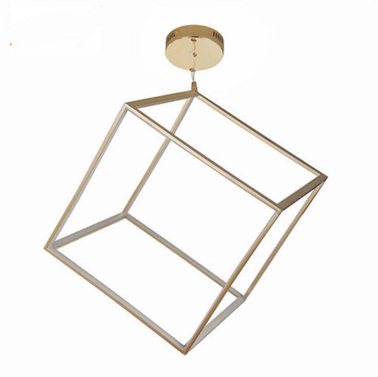 LED Cubic Frame Modern Pendant Light