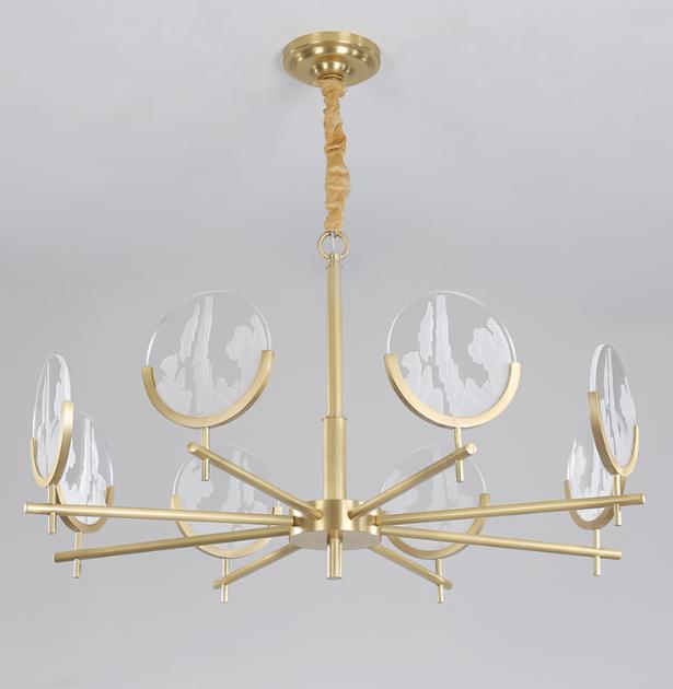 LED Chinese Style Brass Pendant Light