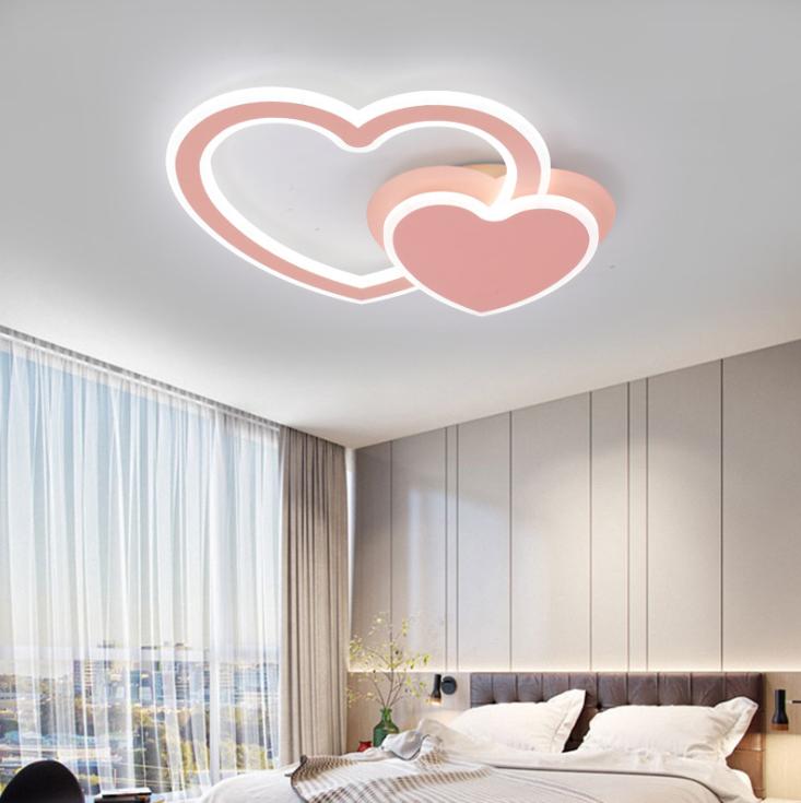 LED Double Heart Ceiling Light