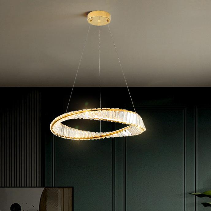 LED Luxury Style Crystal Halo Pendant Light