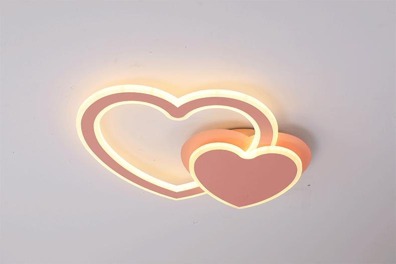 LED Double Heart Ceiling Light