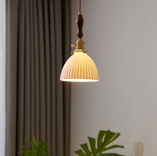 LED Simple Japanese Style Glass Pendant Light