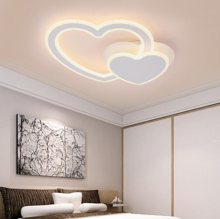 LED Double Heart Ceiling Light