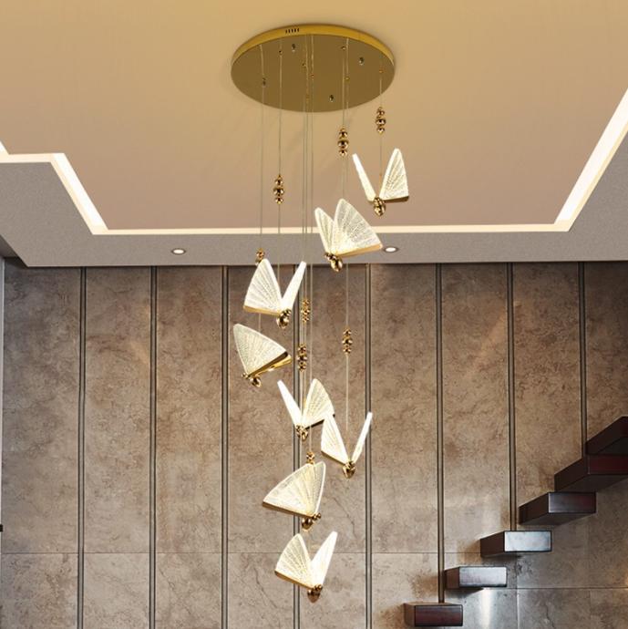 LED Acrylic Butterfly Modern Pendant Light