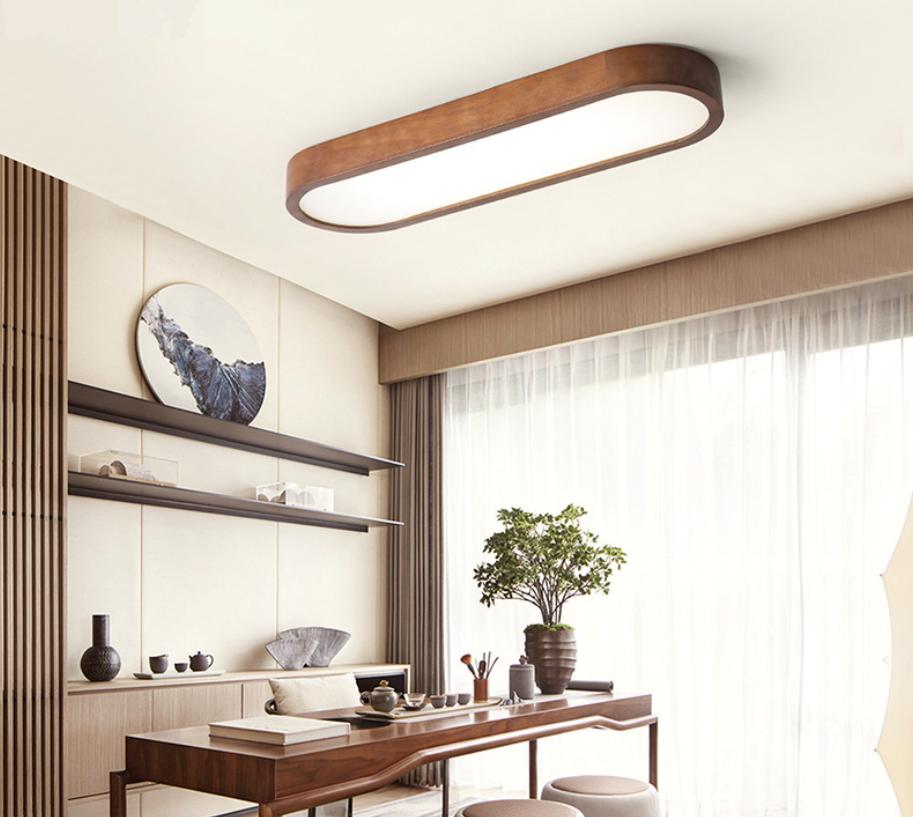 LED Classic Wood Long Ceiling Light