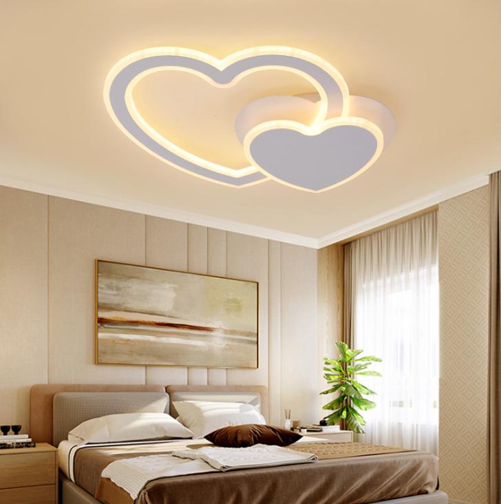LED Double Heart Ceiling Light