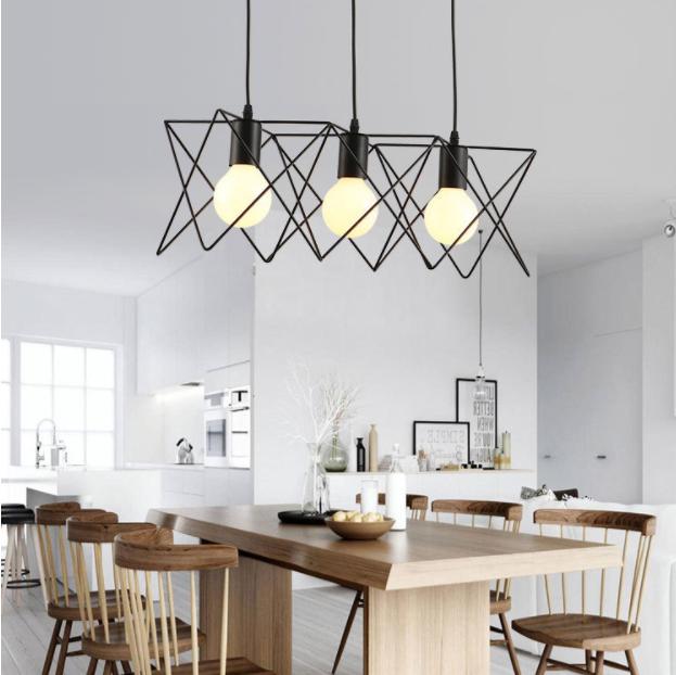 Vintage Industrial Style LED Iron Frame Pendant for Bar