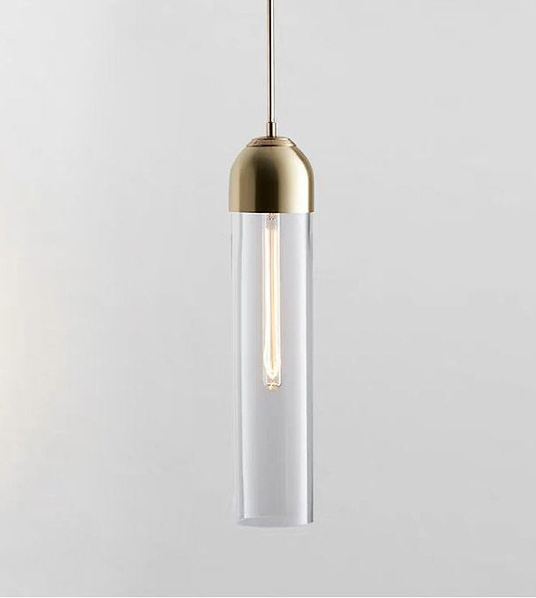 LED Multi-color Glass Cylinder Pendant Light